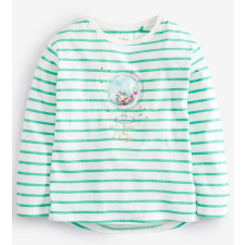 Next póló földgömb mintás zöld csíkos 8 év (128 cm) gyerek póló