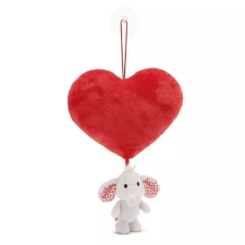 NICI GREEN: Plüss szív fehér elefánt figurával - 27 cm, tapadókorongos plüssfigura