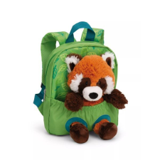 NICI : Hátizsák vörös panda plüssfigurával, zöld - 21 x 26 cm iskolatáska