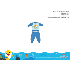 Nickelodeon Baby Shark baba pizsama - jersey pamut pizsama - világoskék - 92