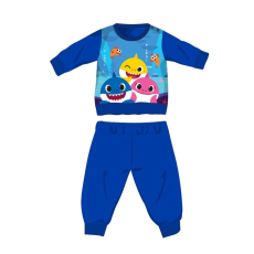 Nickelodeon Baby Shark téli pamut baba pizsama - interlock pizsama - középkék - 86