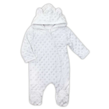 Nicol Baba kezeslábas Minky-ból Nicol Bubbles fehér, vel. 68 (4-6 h) babakabát, overál, bundazsák