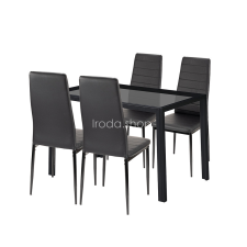  Nicole 4+1 étkező garnitúra fekete bútor