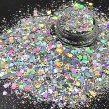NiiZA Confetti mix #2 holosilver körömdíszítő