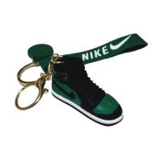 Nike cipős szilikon kulcstartó, 5cm, ZÖLD-FEKETE kulcstartó