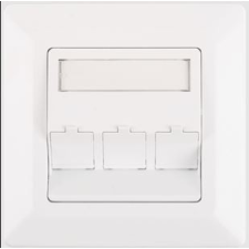 Nikomax Fali aljzat kerettel, 80x80mm, 3 portos, fehér kábel és adapter