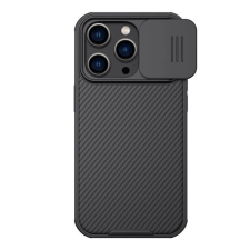 Nillkin CAMSHIELD PRO MAGNETIC műanyag telefonvédő (közepesen ütésálló, kamera védelem, fémlemez, csíkos) FEKETE Apple iPhone 14 Pro Max tok és táska