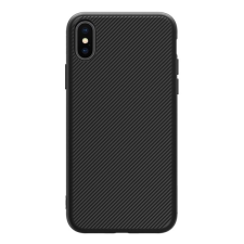 Nillkin ETON műanyag telefonvédő (szilikon keret, beépített fémlemez, karbon minta) FEKETE Apple iPhone X 5.8, Apple iPhone XS 5.8 tok és táska