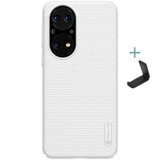 Nillkin Huawei P50 / P50E, Műanyag hátlap védőtok, stand, Nillkin Super Frosted, fehér tok és táska