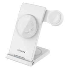 Nillkin PowerTrio 3in1 Vezeték nélküli töltő MagSafe Apple Watch készülékhez fehér (MFI) okosóra kellék