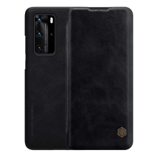 Nillkin QIN Huawei P40 Pro tok álló (Flip, oldalra nyíló, bankkártya tartó) fekete tok és táska