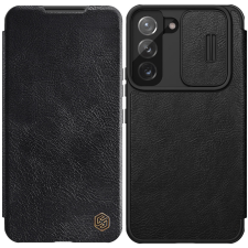 Nillkin Qin Leather Pro tok Samsung Galaxy S22 + (S22 Plus) Kameravédő fedővel fekete tok és táska