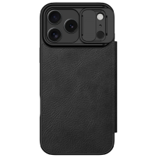 Nillkin Qin Pro Apple iPhone 17 Pro bőr flip tok, fekete tok és táska