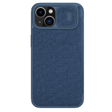 Nillkin Qin Qin Cloth Pro Case tok iPhone 14 Plus kamera védő tok Flip Case kék tok és táska