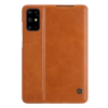 Nillkin QIN tok álló, bőr hatású (FLIP, oldalra nyíló, bankkártya tartó) BARNA [Samsung Galaxy S20 Plus 5G (SM-G986)] (5996457934409)