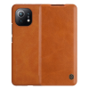 Nillkin QIN tok álló, bőr hatású (FLIP, oldalra nyíló, bankkártya tartó) BARNA Xiaomi Mi 11 5G