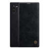 Nillkin QIN tok álló, bőr hatású (FLIP, oldalra nyíló, bankkártya tartó) FEKETE Samsung Galaxy Note 10 (SM-N970F)