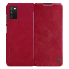 Nillkin QIN tok álló, bőr hatású (FLIP, oldalra nyíló, bankkártya tartó) PIROS Samsung Galaxy A03s (SM-A037F)