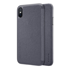 Nillkin SPARKLE műanyag telefonvédő (mikroszálas bőr hatású FLIP, oldalra nyíló) FEKETE Apple iPhone X 5.8, Apple iPhone XS 5.8 tok és táska