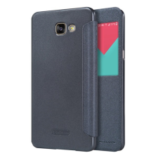 Nillkin SPARKLE műanyag telefonvédő (mikroszálas bőr hatású FLIP, oldalra nyíló, hívószámkijelzés, S-View Cover) FEKETE Samsung Galaxy A9 (2016) SM-A910 tok és táska