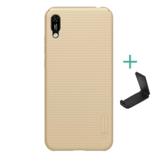 Nillkin SUPER FROSTED műanyag telefonvédő (gumírozott, érdes felület + asztali tartó) ARANY tok és táska