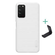 Nillkin SUPER FROSTED műanyag telefonvédő (gumírozott, érdes felület + asztali tartó) FEHÉR tok és táska