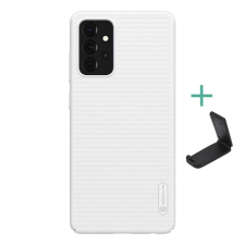 Nillkin SUPER FROSTED műanyag telefonvédő (gumírozott, érdes felület + asztali tartó) FEHÉR tok és táska