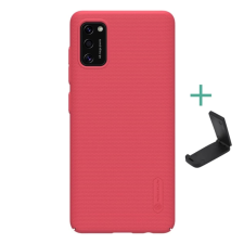 Nillkin SUPER FROSTED műanyag telefonvédő (gumírozott, érdes felület + asztali tartó) PIROS tok és táska