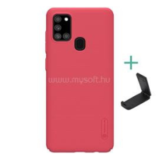 Nillkin SUPER FROSTED műanyag telefonvédő (gumírozott, érdes felület + asztali tartó) PIROS (GP-97340) tok és táska
