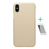 Nillkin SUPER FROSTED műanyag telefonvédő (gumírozott, érdes felület + képernyővédő fólia) ARANY Apple iPhone X 5.8, Apple iPhone XS 5.8