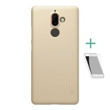 Nillkin SUPER FROSTED műanyag telefonvédő (gumírozott, érdes felület + képernyővédő fólia) ARANY (GP-76870) tok és táska