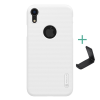 Nillkin SUPER FROSTED műanyag telefonvédő (gumírozott, érdes felület, logó kivágás + asztali tartó) FEHÉR Apple iPhone XR 6.1