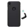 Nillkin SUPER FROSTED műanyag telefonvédő (gumírozott, érdes felület, logo kivágás + asztali tartó) FEKETE [Apple iPhone XR 6.1] (5996457808717)