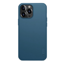 Nillkin SUPER FROSTED PRO MAGNETIC műanyag telefonvédő (ütésállóság, gumírozott, MagSafe) SÖTÉTKÉK tok és táska