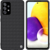 Nillkin Textúrájú Tok Masszív Telefontok Gél Tok és Nylon Hátán Samsung Galaxy A72 4G Fekete (6902048214590)