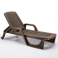  NILO barna, műanyag napozóágy 190 x 71 x 46 cm kerti bútor