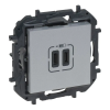  Niloé Step alumínium 2xUSB-C töltőaljzat 5V 3A 15W 863339B Legrand