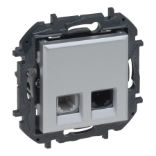  Niloé Step alumínium RJ45 Cat.6 UTP + 1xRJ11 aljzat 863356B Legrand villanyszerelés