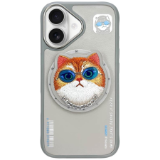 Nimmy Glasses Cool Cat MagSafe-kompatibilis tok iPhone 16 - szürke tok és táska