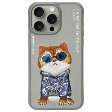 Nimmy Glasses Cool Cat tok iPhone 15 Pro Max - szürke tok és táska