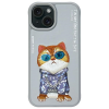 Nimmy Glasses Cool Cat tok iPhone 15 - szürke