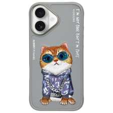 Nimmy Glasses Cool Cat tok iPhone 16 - szürke tok és táska