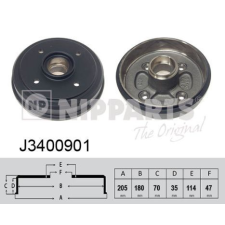 NIPPARTS fékdob Nipparts J3400901 autóalkatrész
