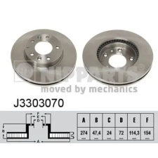 NIPPARTS féktárcsa J3303070 autóalkatrész