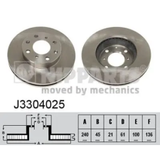 NIPPARTS féktárcsa J3304025 autóalkatrész
