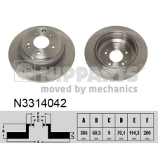 NIPPARTS féktárcsa Nipparts N3314042 féktárcsa