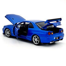 Nissan GT-R34 1:32 Tayumo Kék autópálya és játékautó
