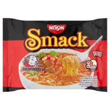 Nissin Smack csípős marha ízű instant tésztaleves 100 g alapvető élelmiszer