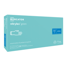 Nitrylex® green púdermentes nitril vizsgálókesztyű - L, Nitril, 100 védőkesztyű