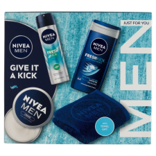 Nivea Give it a Kick Ajándékcsomag törülközővel - Tusfürdő + Dezodor + Hidratáló krém kozmetikai ajándékcsomag